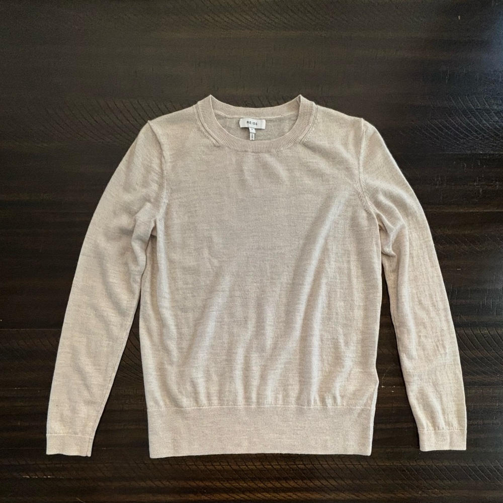 Reiss Beige Crew Neck Sweater small